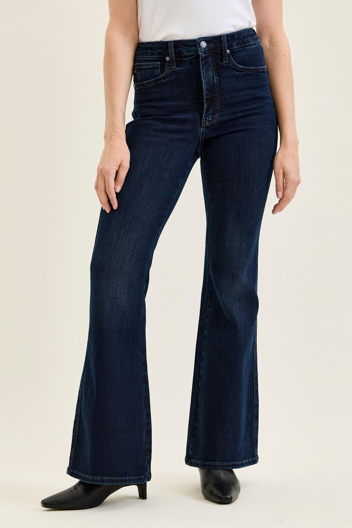 Judy Blue High Waist Tummy Control Charlotte Flare Jeans – Deep Indigo
