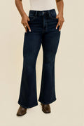 Judy Blue Petite High Waist Tummy Control Charlotte Flare Jeans – Deep Indigo