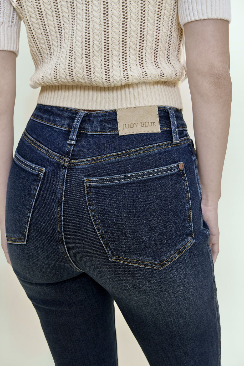 Judy Blue High Waist Tummy Control Daisy Bootcut Jeans – Cosmic Indigo, Inseam 32"