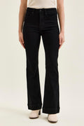Judy Blue High Waist Tummy Control Daisy BLACK Bootcut Jeans