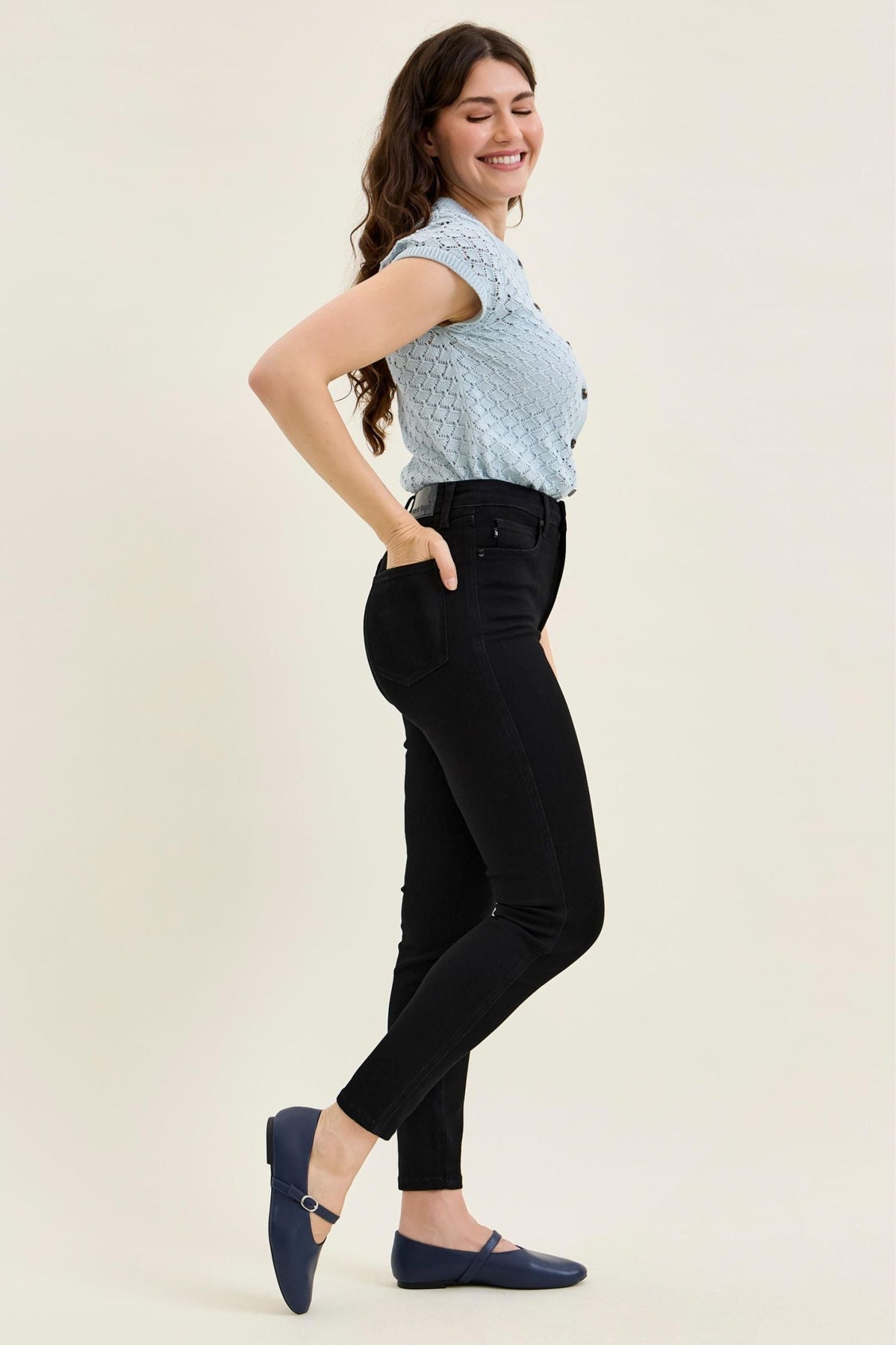 Judy Blue High Waist Tummy Control Sienna Skinny Jeans – Black Edition