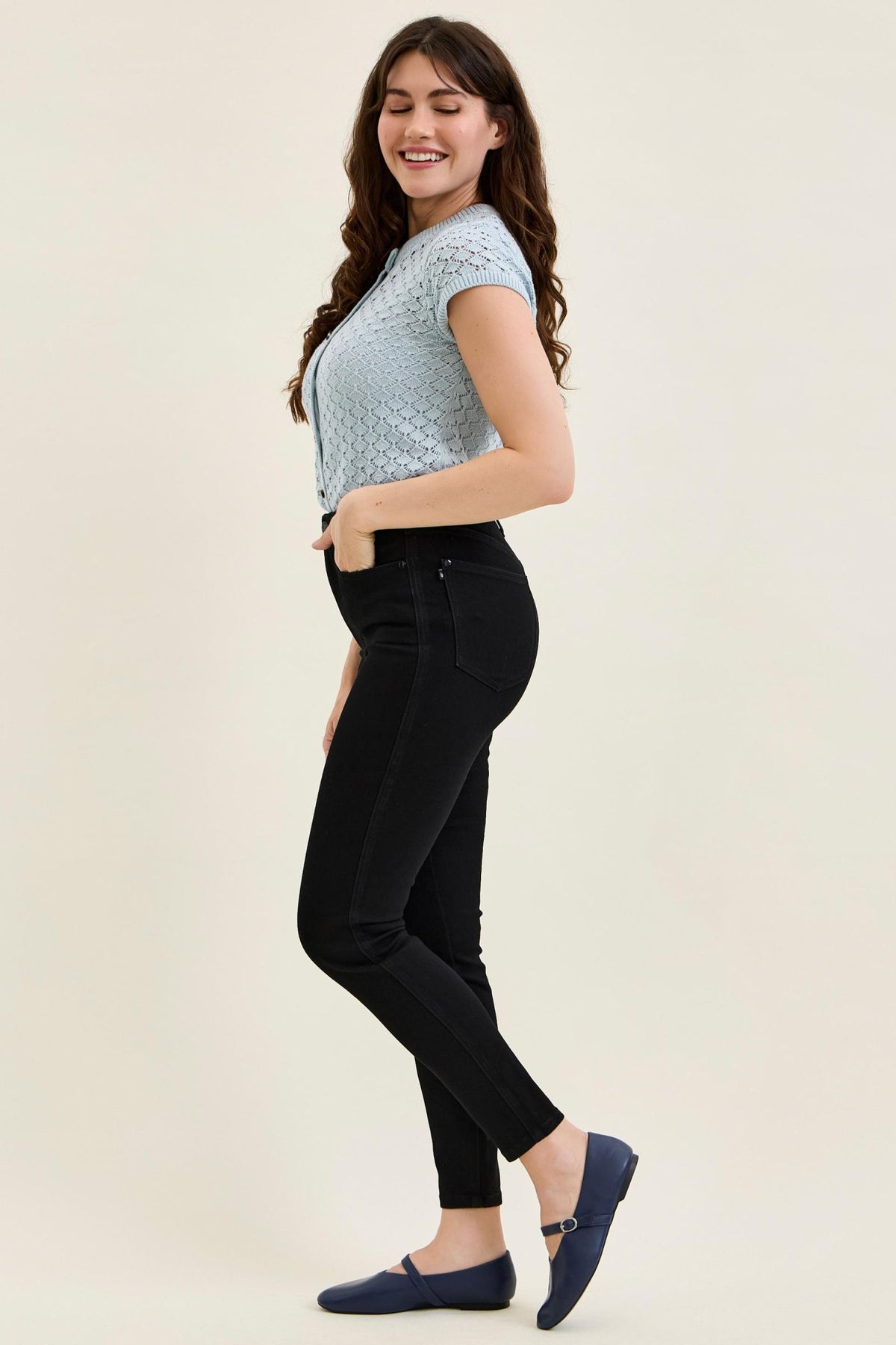 Judy Blue High Waist Tummy Control Sienna Skinny Jeans – Black Edition