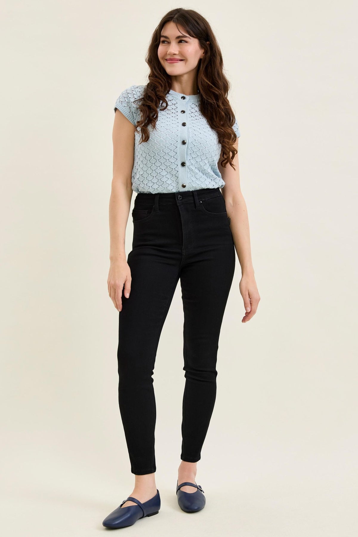 Judy Blue High Waist Tummy Control Sienna Skinny Jeans – Black Edition