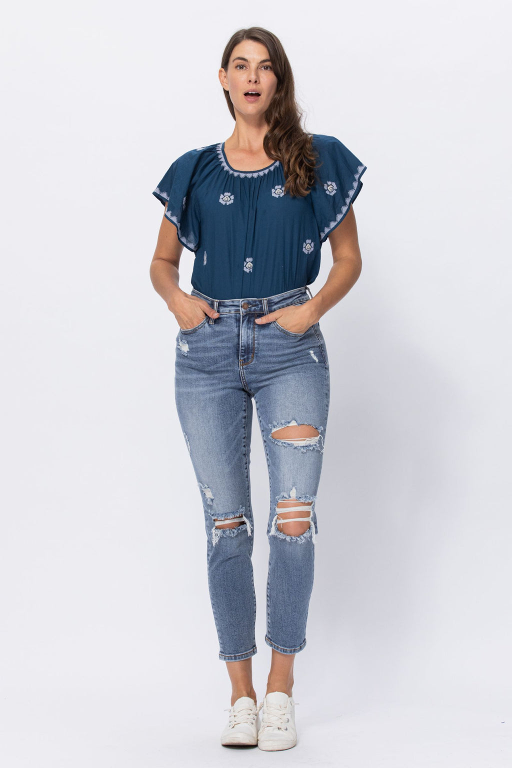 Judy Blue High Rise Destroyed Slim Fit