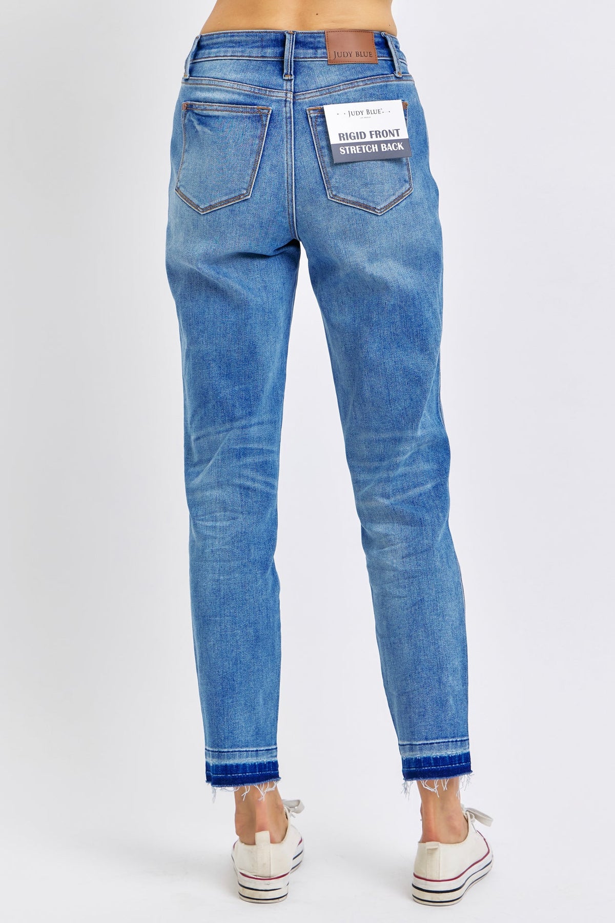 Judy Blue Mid Rise Rigid Magic Release Hem Boyfriend