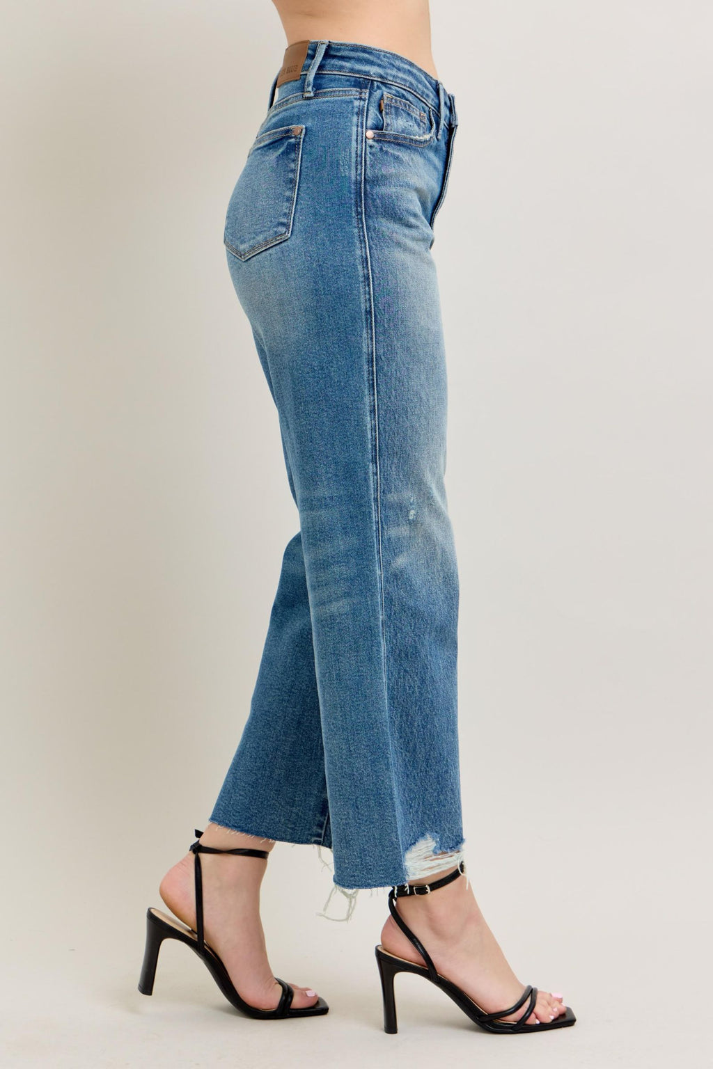 Judy Blue High Waist Rigid Magic Destroy Wide Leg Crop
