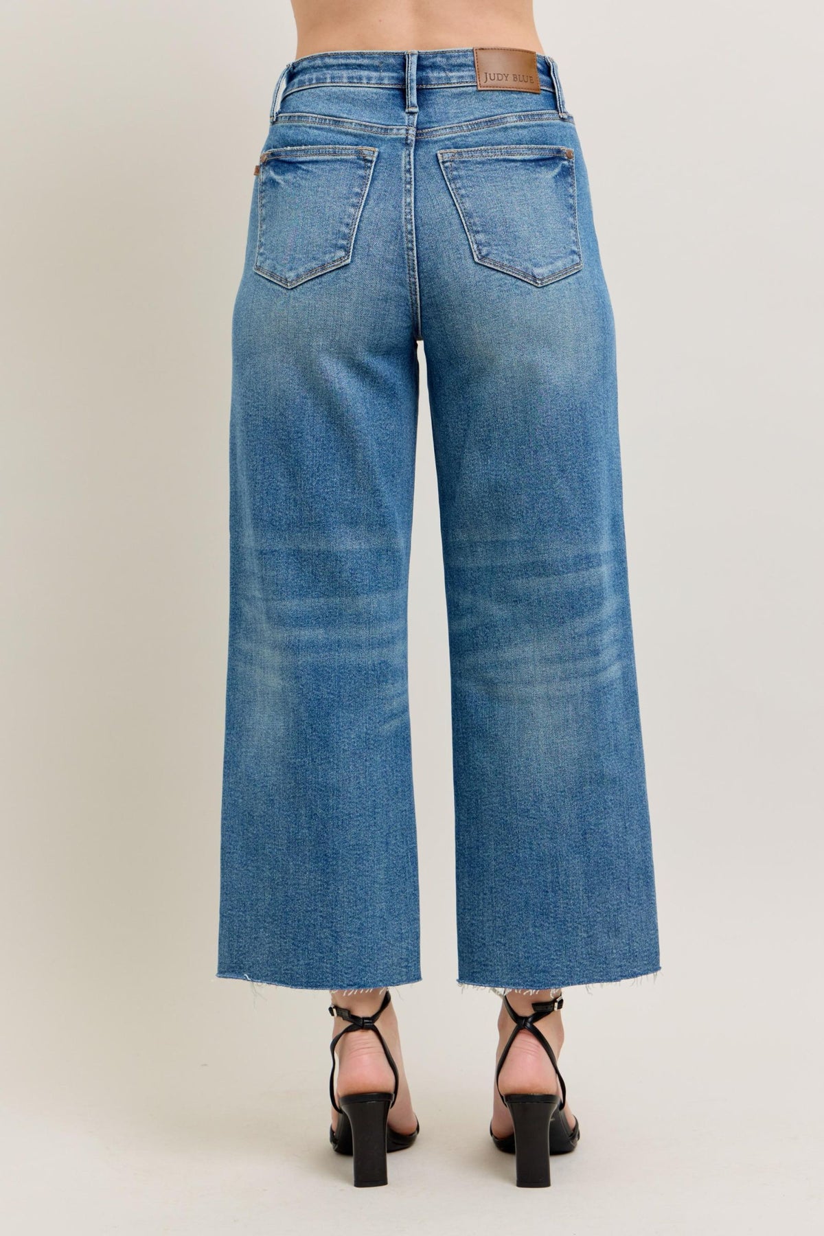 Judy Blue High Waist Rigid Magic Destroy Wide Leg Crop