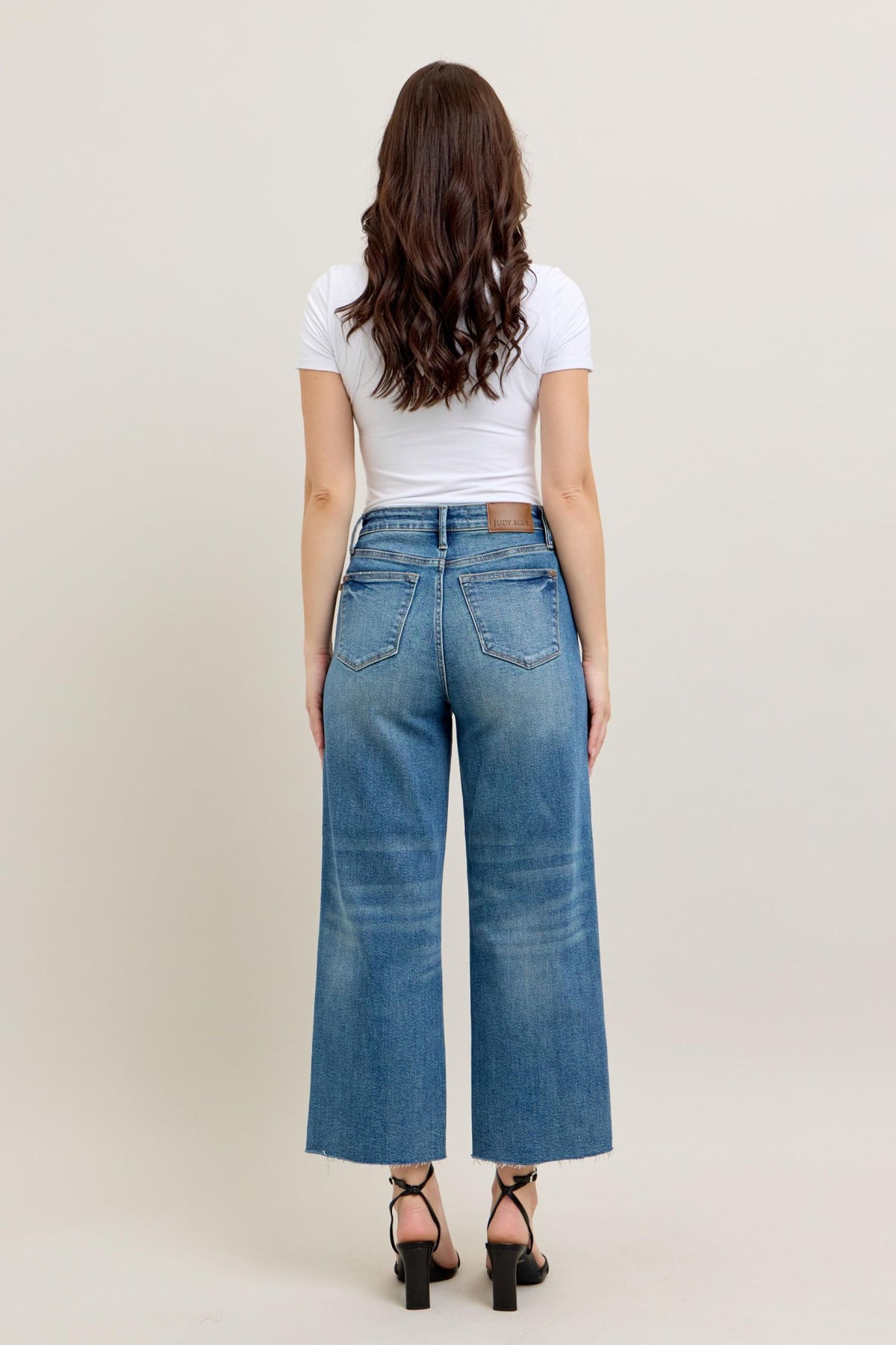 Judy Blue High Waist Rigid Magic Destroy Wide Leg Crop