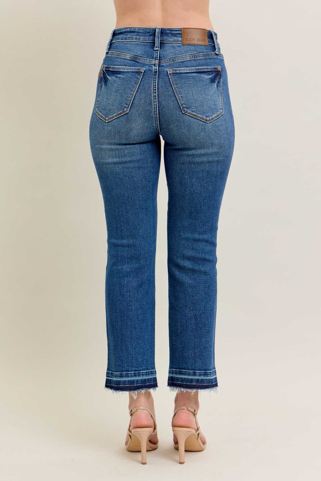 Judy Blue High Waist Vintage Medium Wash Release Hem Kick Flare