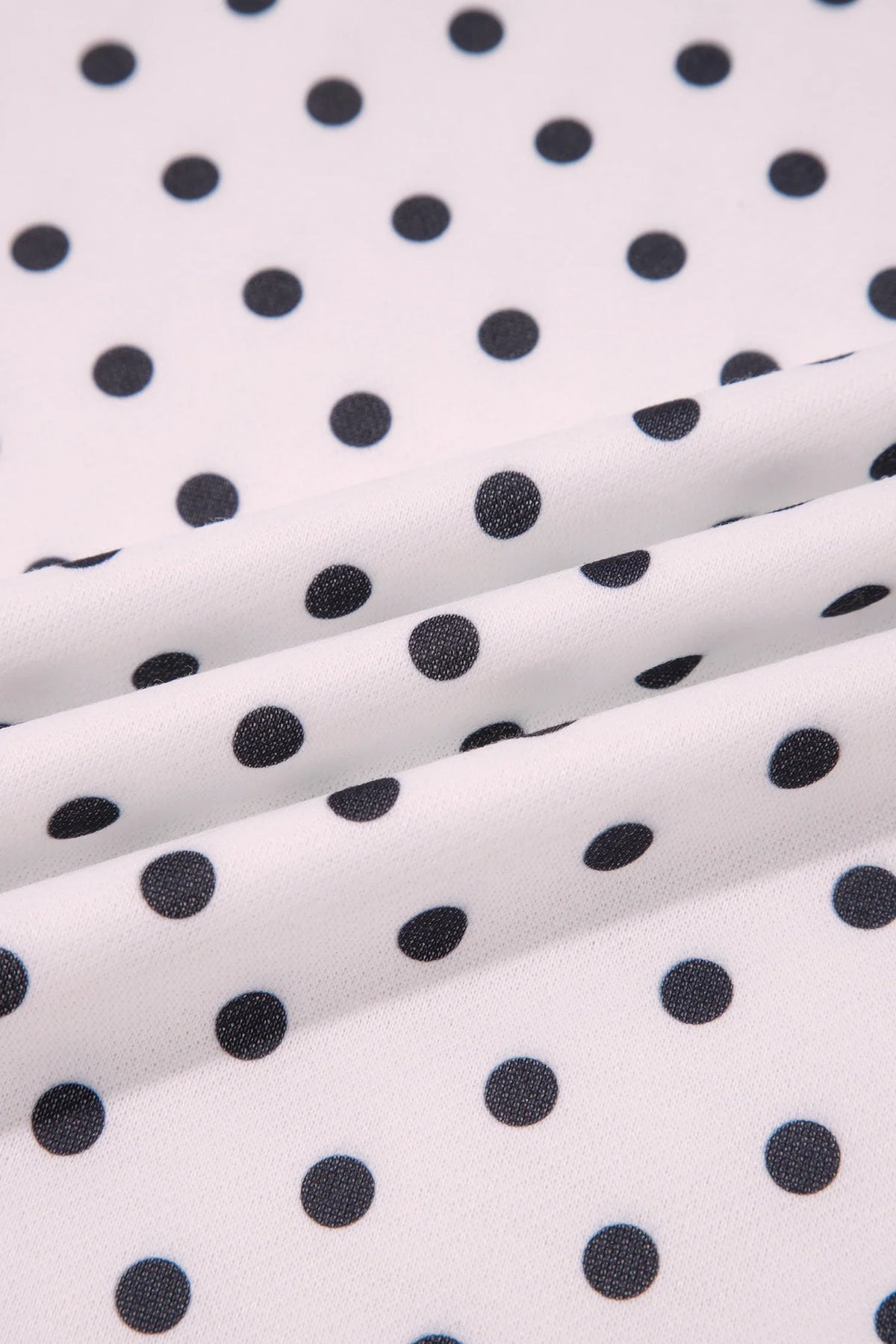 Polka Dot Mock Neck Drop Shoulder Sweatshirt