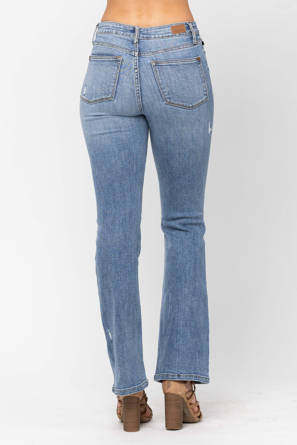 Judy Blue High Waist Stone Wash Destroyed Bootcut