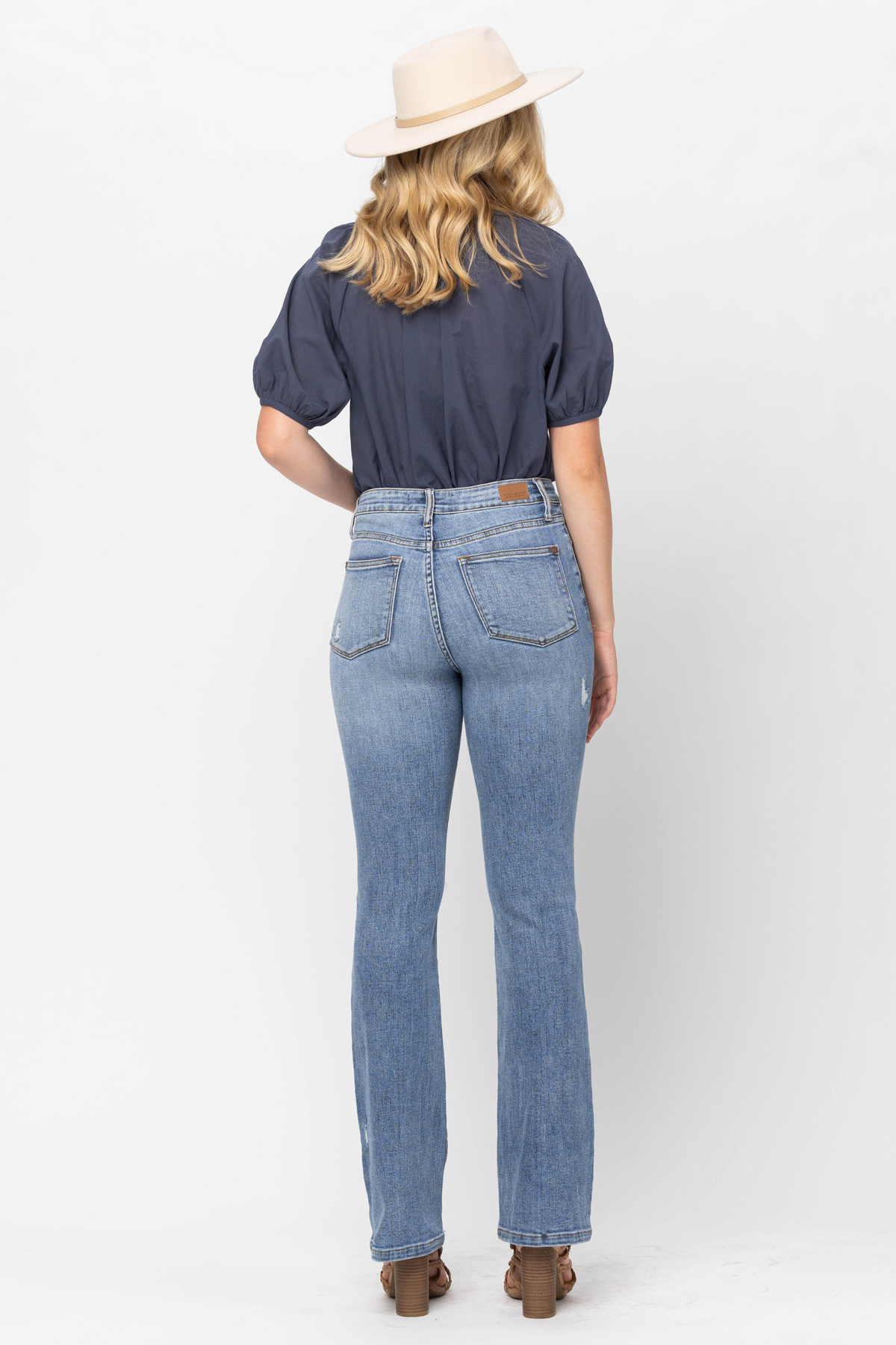 Judy Blue High Waist Stone Wash Destroyed Bootcut