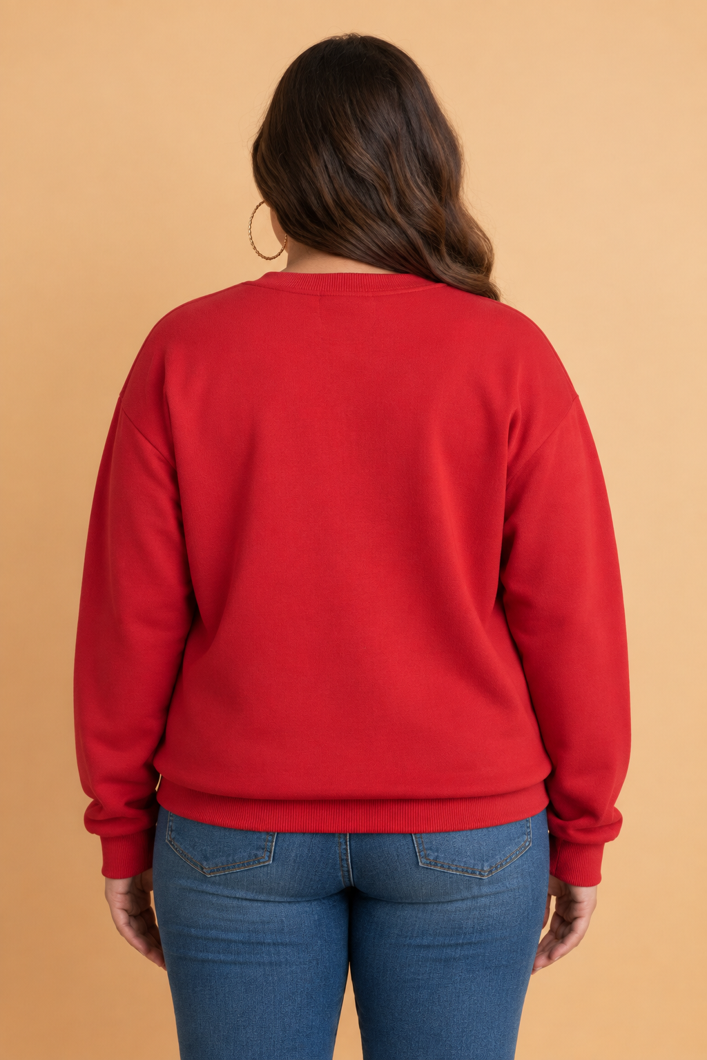 Plus Size Game Day Gingham Patch Embroidered Sweatshirt