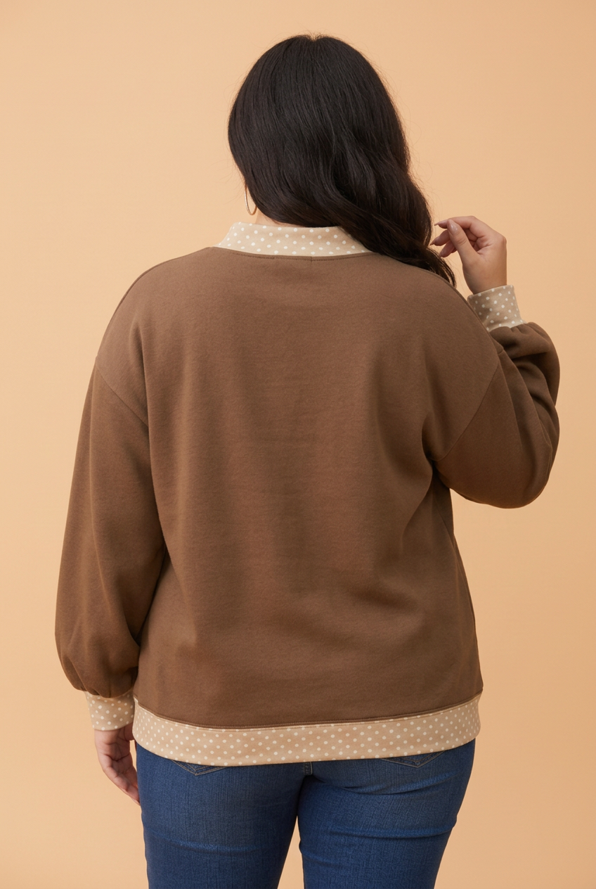 Plus Size FAITH/BLESS Letter Print Mock Neck Sweatshirt