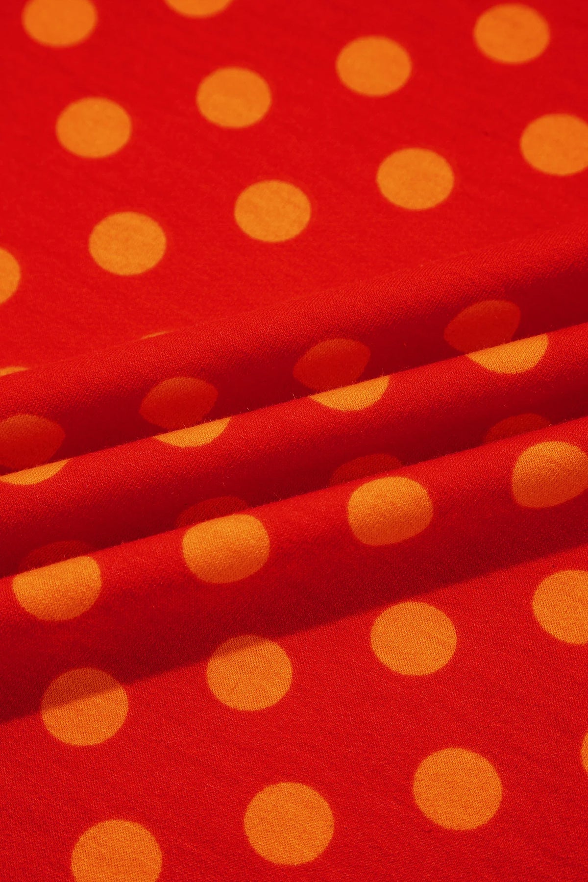 Polka Dot Contrast Trim 3/4 Sleeve Top